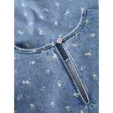 Name It Light Blue Denim Flower Aop Nkfpsilla Dnm Aop Ss Kjole 2121-Im