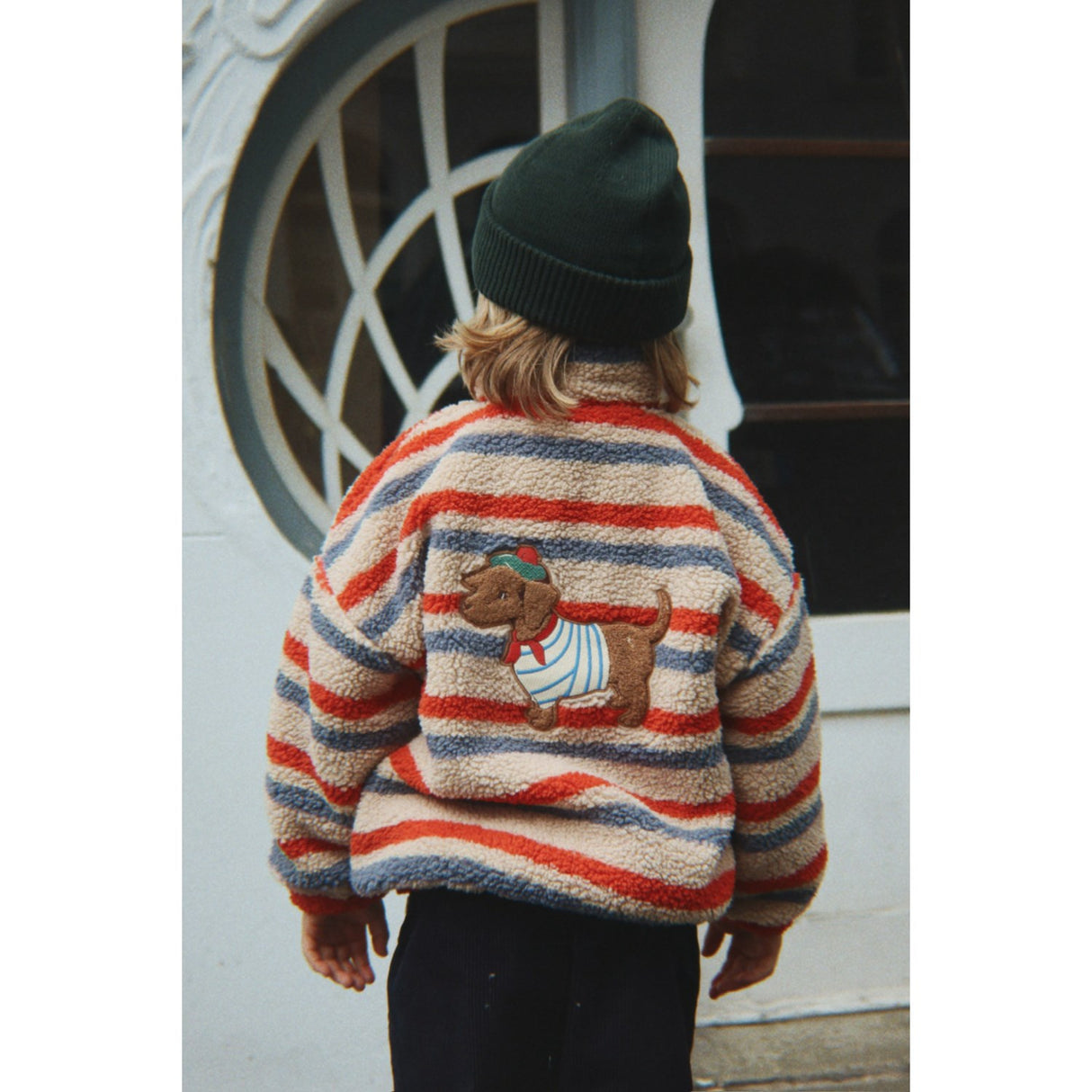 Konges Sløjd Tangerine Stripe Jody Embroidery Teddybjørn Jakke Grs