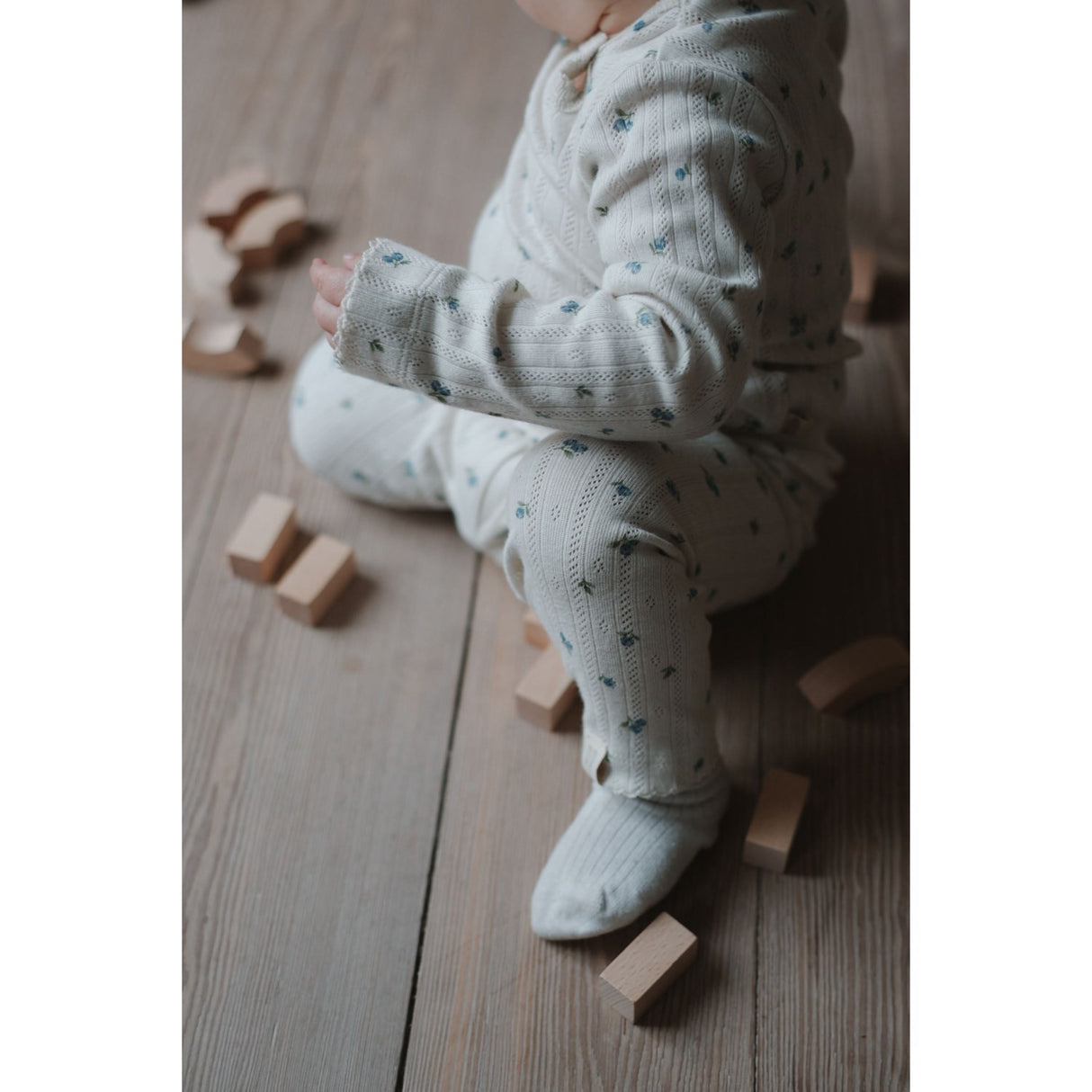Petit Piao Eggnog Blueberry Aop Ppgracie Pointelle Leggings