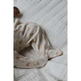 Petit Piao Eggnog Rabbit Aop Ppdio L_S Buksedrakt Fold Feet Pointelle Nb
