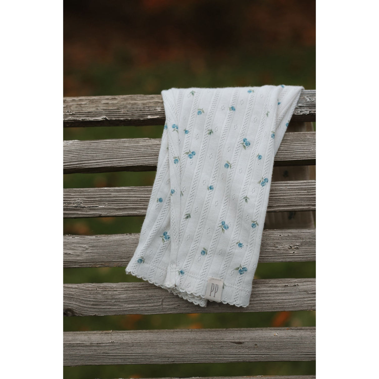 Petit Piao Eggnog Blueberry Aop Ppgracie Pointelle Leggings