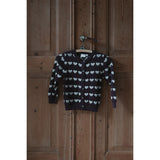 Petit Piao Huckleberry Heart Aop Ppelia Strikk Cardigan