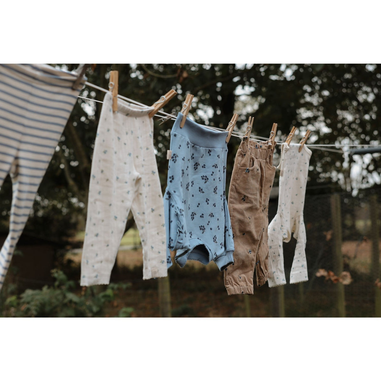 Petit Piao Eggnog Blueberry Aop Ppgracie Pointelle Leggings