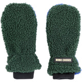 Bobo Choses Dark Green Farge Block Sheepskin Votter