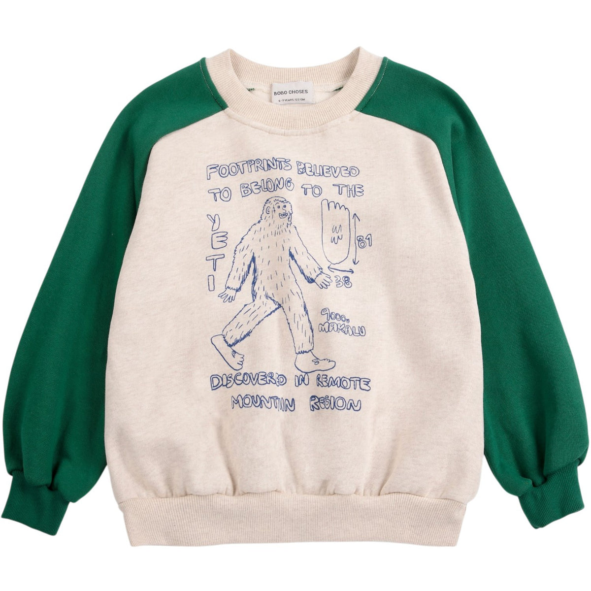 Bobo Choses Offwhite Mr. Footish Raglan Collegegenser