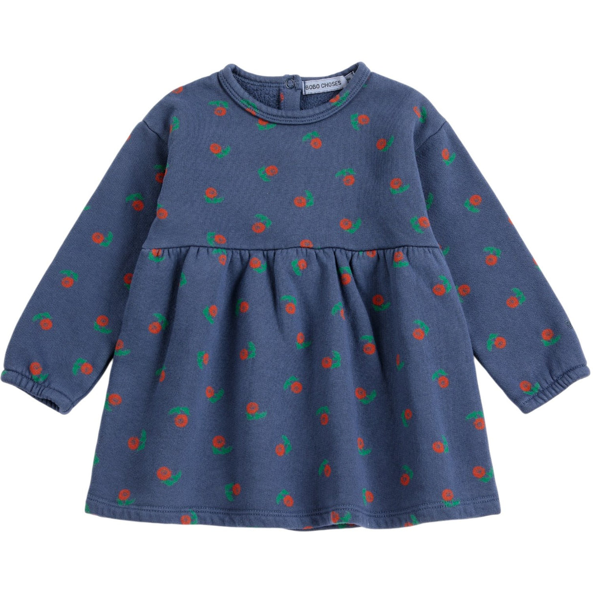Bobo Choses Navy Blue Stamp Bloom All Over Fleece Kjole