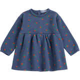 Bobo Choses Navy Blue Stamp Bloom All Over Fleece Kjole