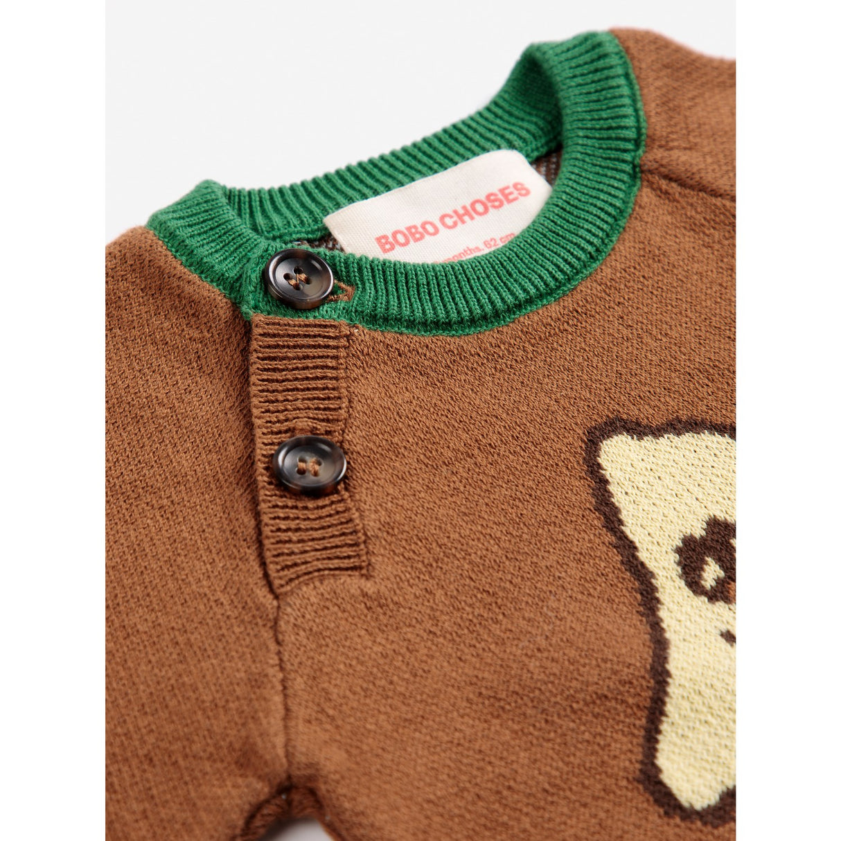 Bobo Choses Dark Brown Mush Monster Jacquard Jumper