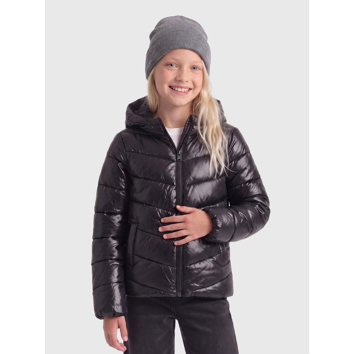 kids ONLY Black Kogkajsa Lys Quilt Hette Jkt Otw Noos