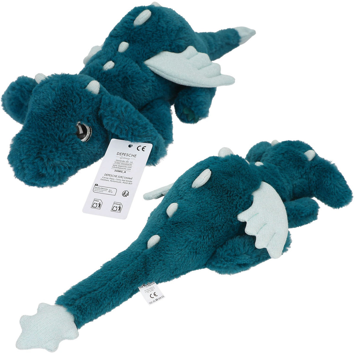 Dino World + Action Petrol Snukis Drage Plys Med Glitter Vinger