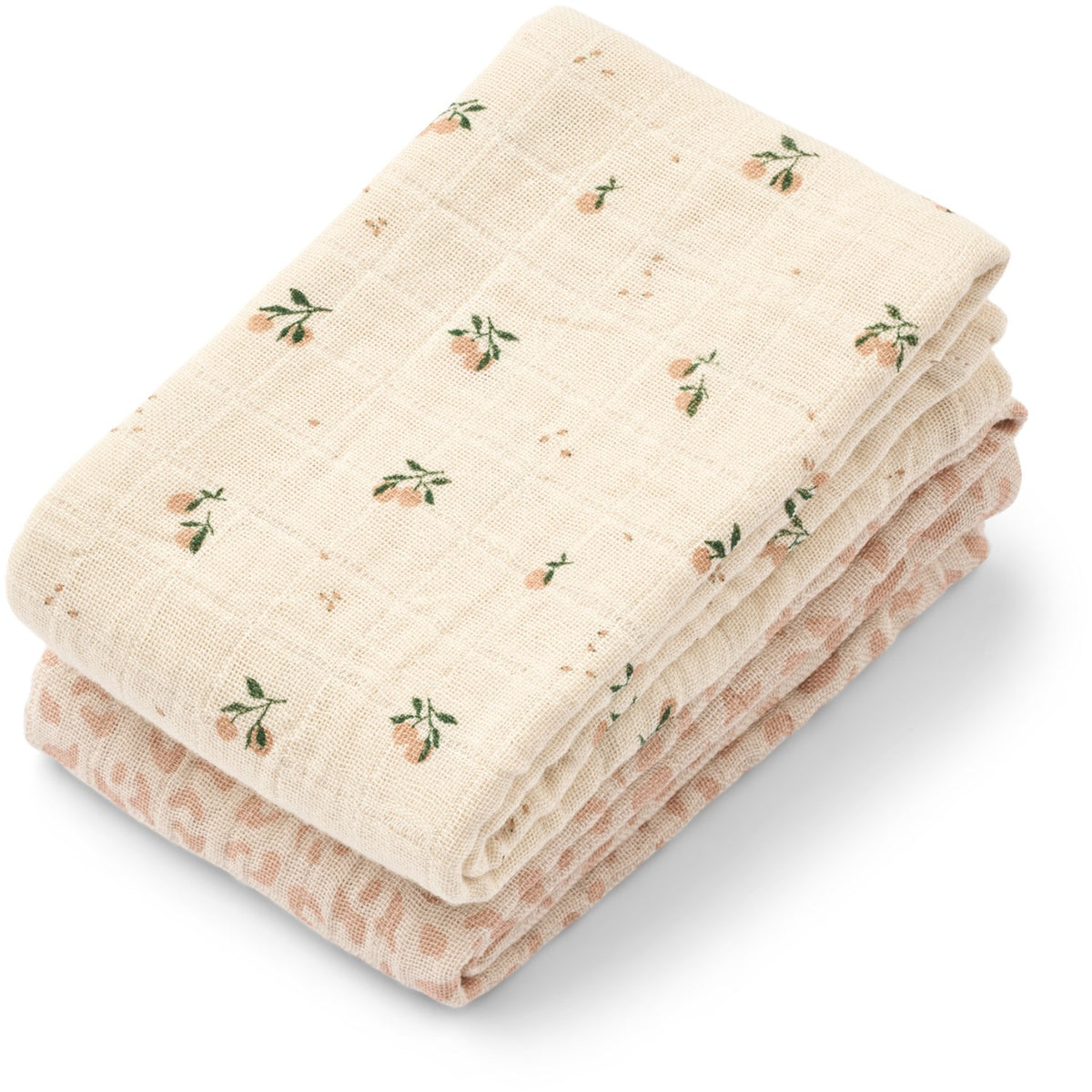 LIEWOOD Mini Leo / Mini Peach Mix Lewis Muslin Cloth 2-Pakning