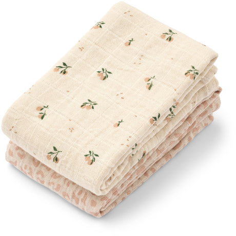 LIEWOOD Mini Leo / Mini Peach Mix Lewis Muslin Cloth 2-Pakning