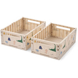LIEWOOD Dino Roar / Sandy Weston Printed Oppbevaring Eske M 2-pack
