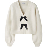 Name It Antique White Black Bow Nkfrina Ls Strikk Card Noos