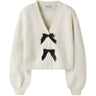 Name It Antique White Black Bow Nkfrina Ls Strikk Card Noos