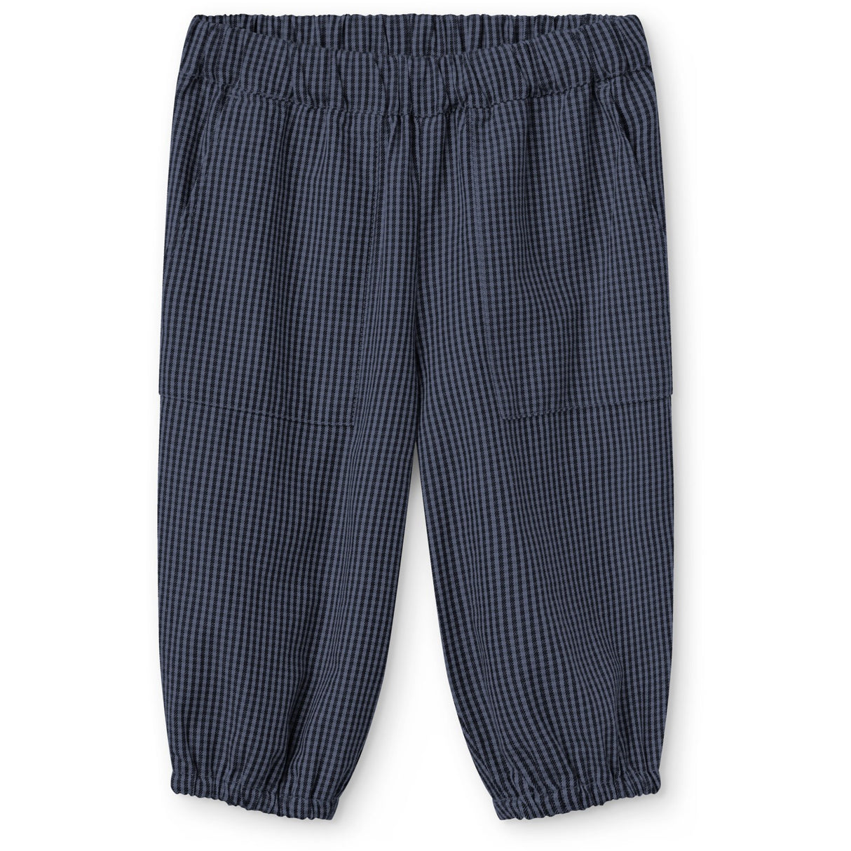 COPENHAGEN COLORS Brown Blue Check Comb. Checkered Baby Sett M/ Bluse M/ Halsbånd & Bukser