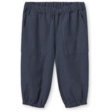 COPENHAGEN COLORS Brown Blue Check Comb. Checkered Baby Sett M/ Bluse M/ Halsbånd & Bukser