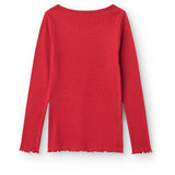 COPENHAGEN COLORS Red Modal Rib Ls Tee M/ Heart Hole Pattern