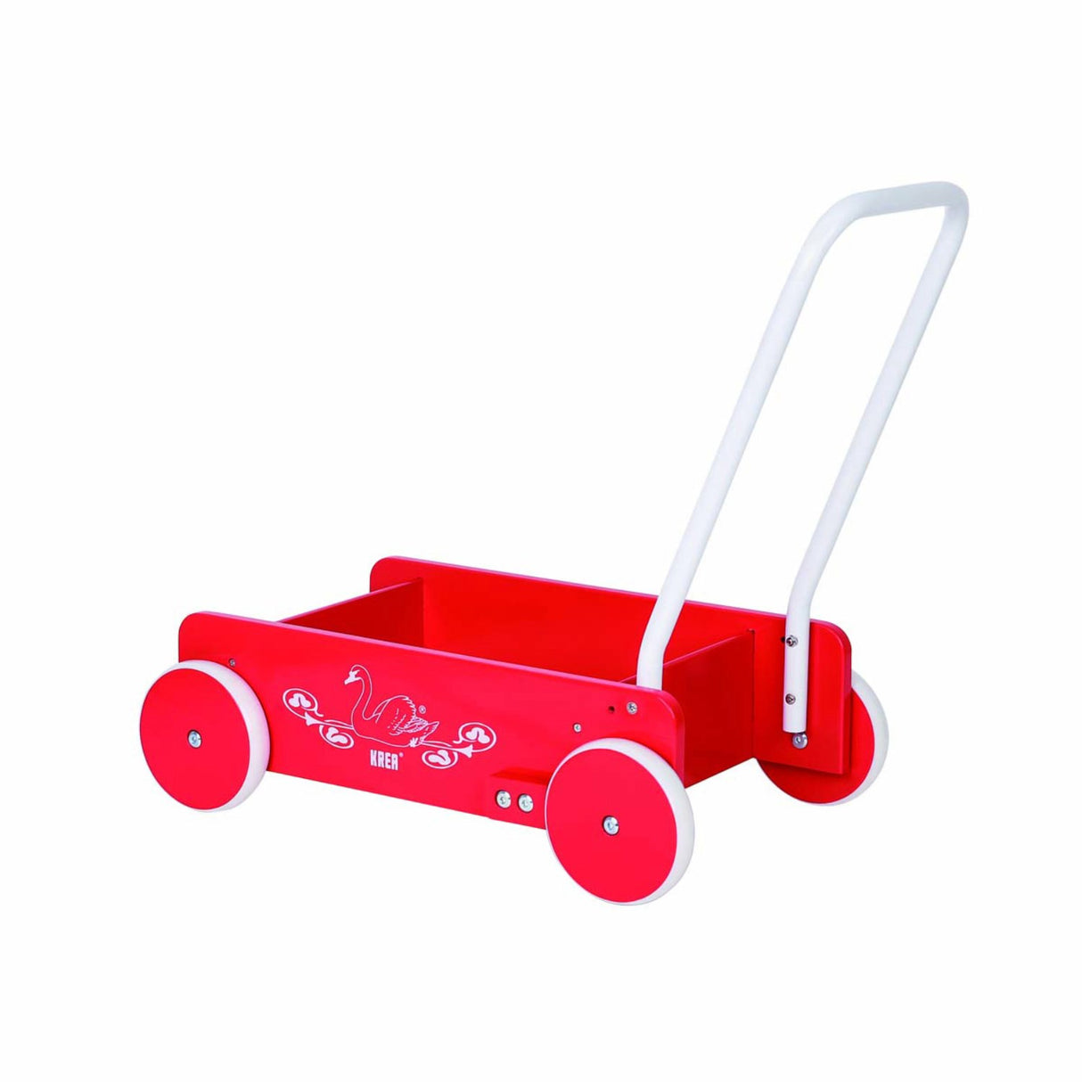 KREA® Klassisk Rød Gåvogn I Tre