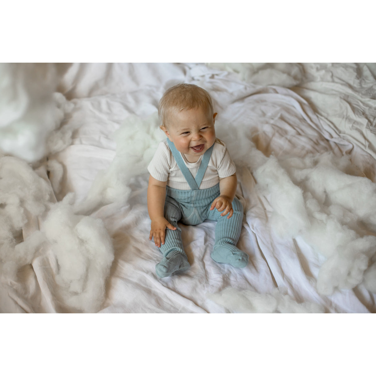 Silly Silas Hippy Footed Strømpebukser Med Braces Misty Blue