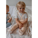 Silly Silas Hippy Footed Strømpebukser Med Braces Silky Peach