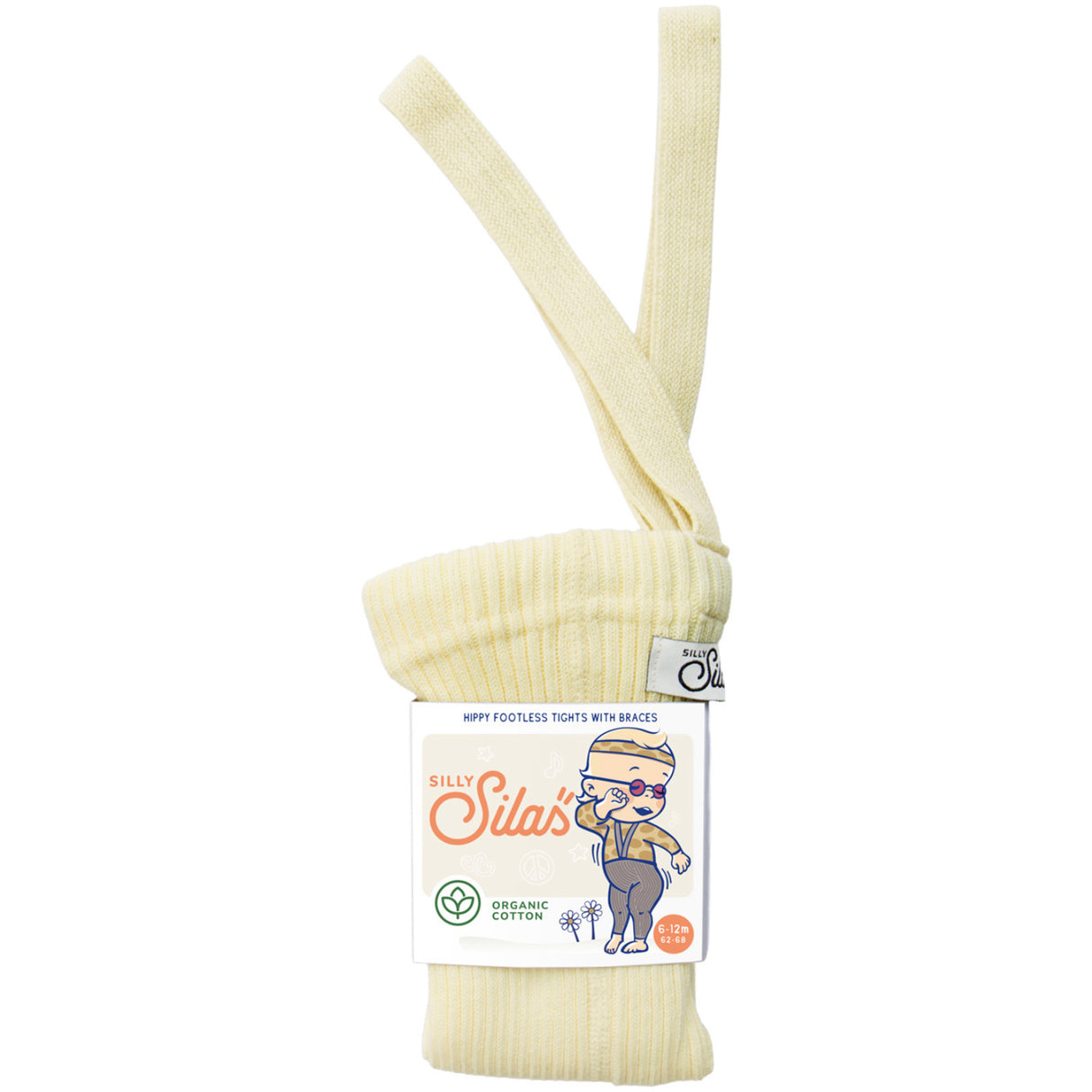 Silly Silas Hippy Footless Strømpebukser Med Braces Lemon Icing