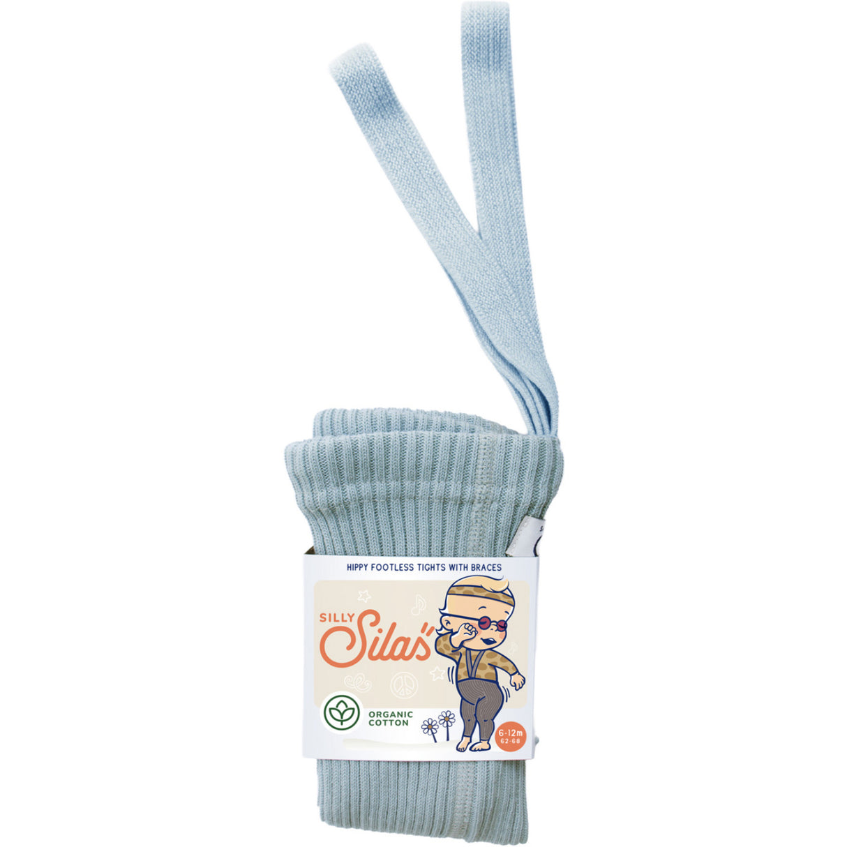 Silly Silas Hippy Footless Strømpebukser Med Braces Misty Blue