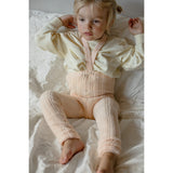 Silly Silas Granny Teddybjørn Footless Strømpebukser Med Braces Silky Peach