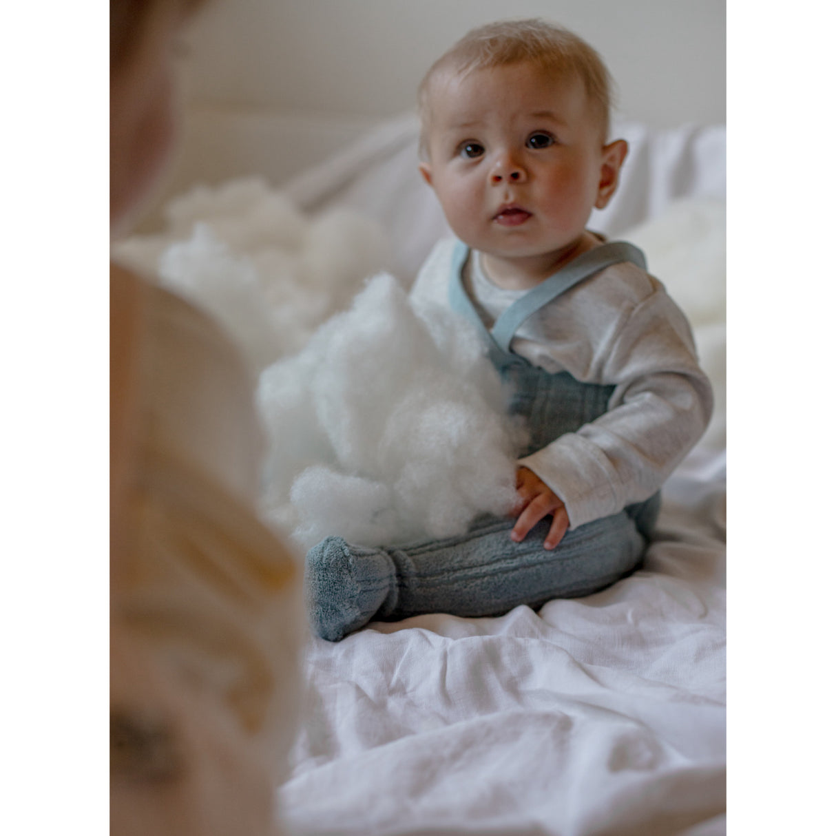 Silly Silas Granny Teddybjørn Strømpebukser Med Braces Misty Blue