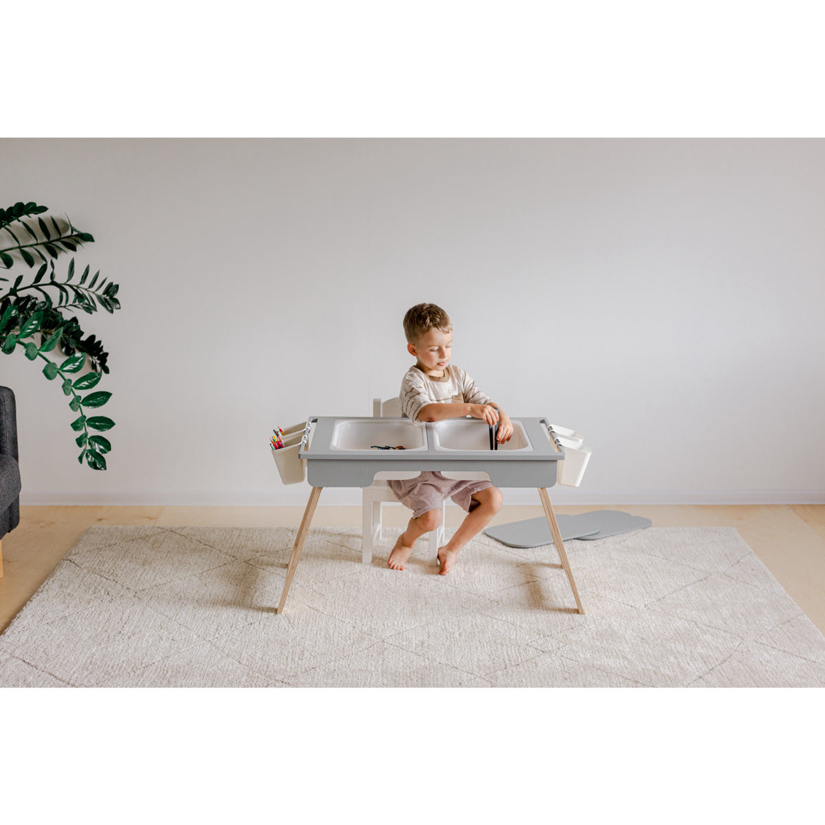 Duck Woodworks Grey Sensory Table Med 2 Boxes Included