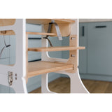 Duck Woodworks White Foldbar EC Kitchen Tower Med Højt Stol Addon Sett
