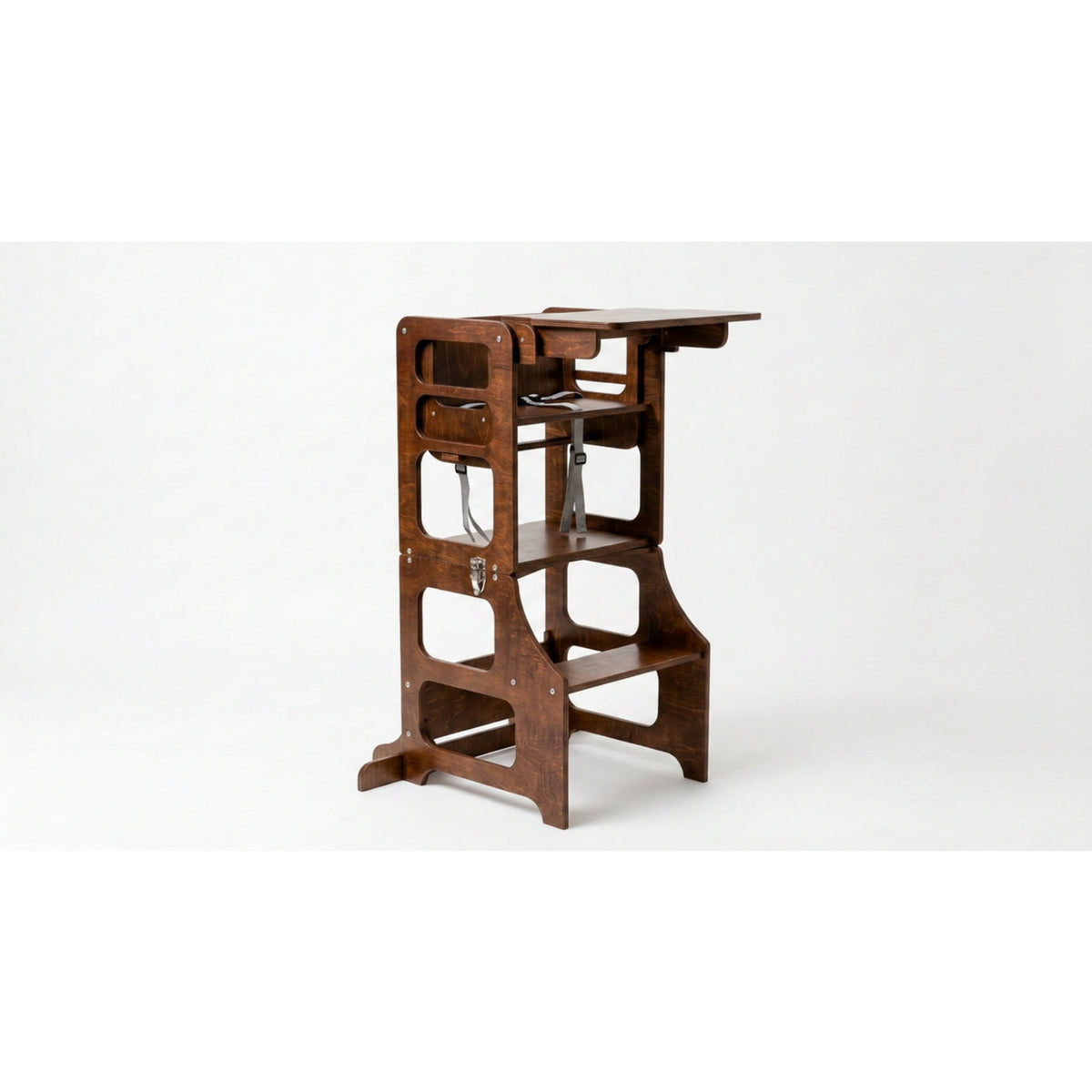 Duck Woodworks Honey Glaze Foldbar Kitchen Tower Stained Med Højt Stol Addon Sett