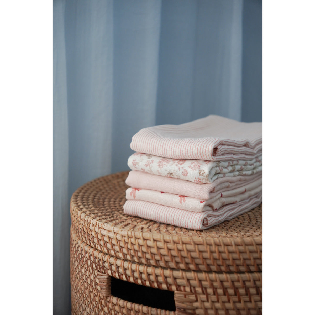 Cam Cam Copenhagen Classic Stripes Rose Muslin Cloth Printed 2-Pakning