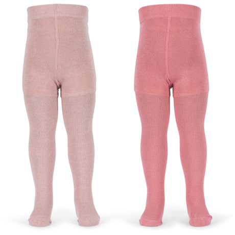 Konges Sløjd Rose Mix 2 Pakke Rib Glitter Strømpebukser