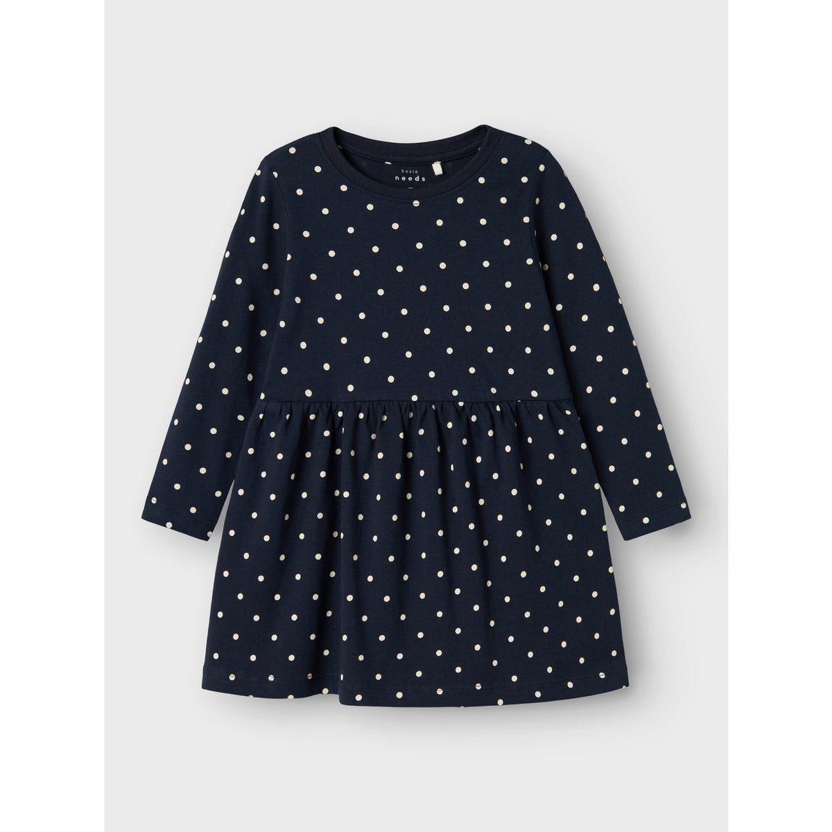 Name It Dark Sapphire Dots Aop In Bright White Nmfvivia Ls Kjole Noos