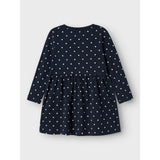 Name It Dark Sapphire Dots Aop In Bright White Nmfvivia Ls Kjole Noos