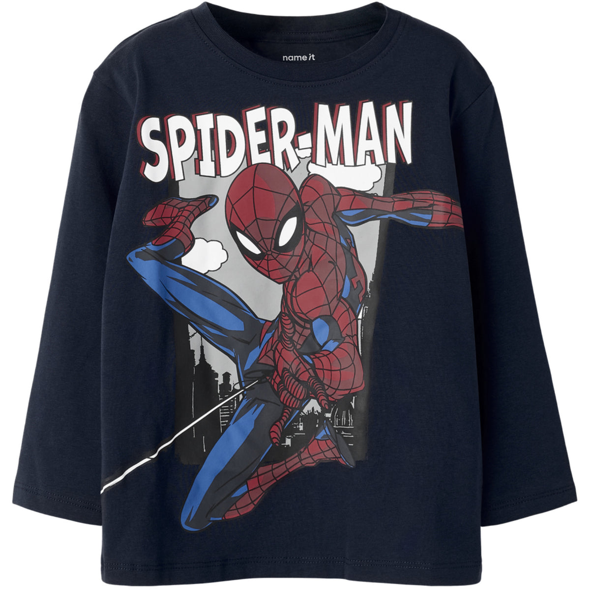 Name It Navy Blazer Nmmjuice Spider Nreg Ls Topp Noos Mar