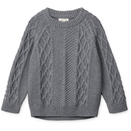 LIEWOOD Grey Melange Ari Bomull Strikk Jumper