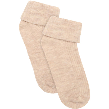 Minymo Sheer Bliss Melange Baby 2X2 Rib Ull Strømper 2-Pakning