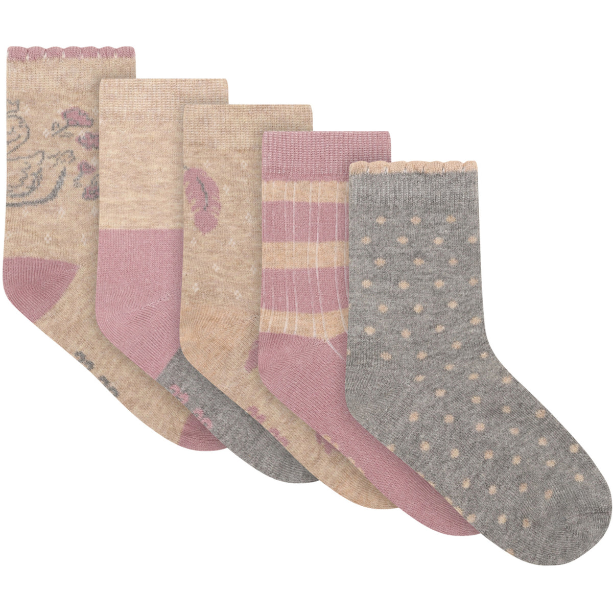 Minymo Elderberry Strømper M/ Pattern (5-Pack)