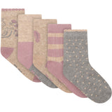 Minymo Elderberry Strømper M/ Pattern (5-Pack)