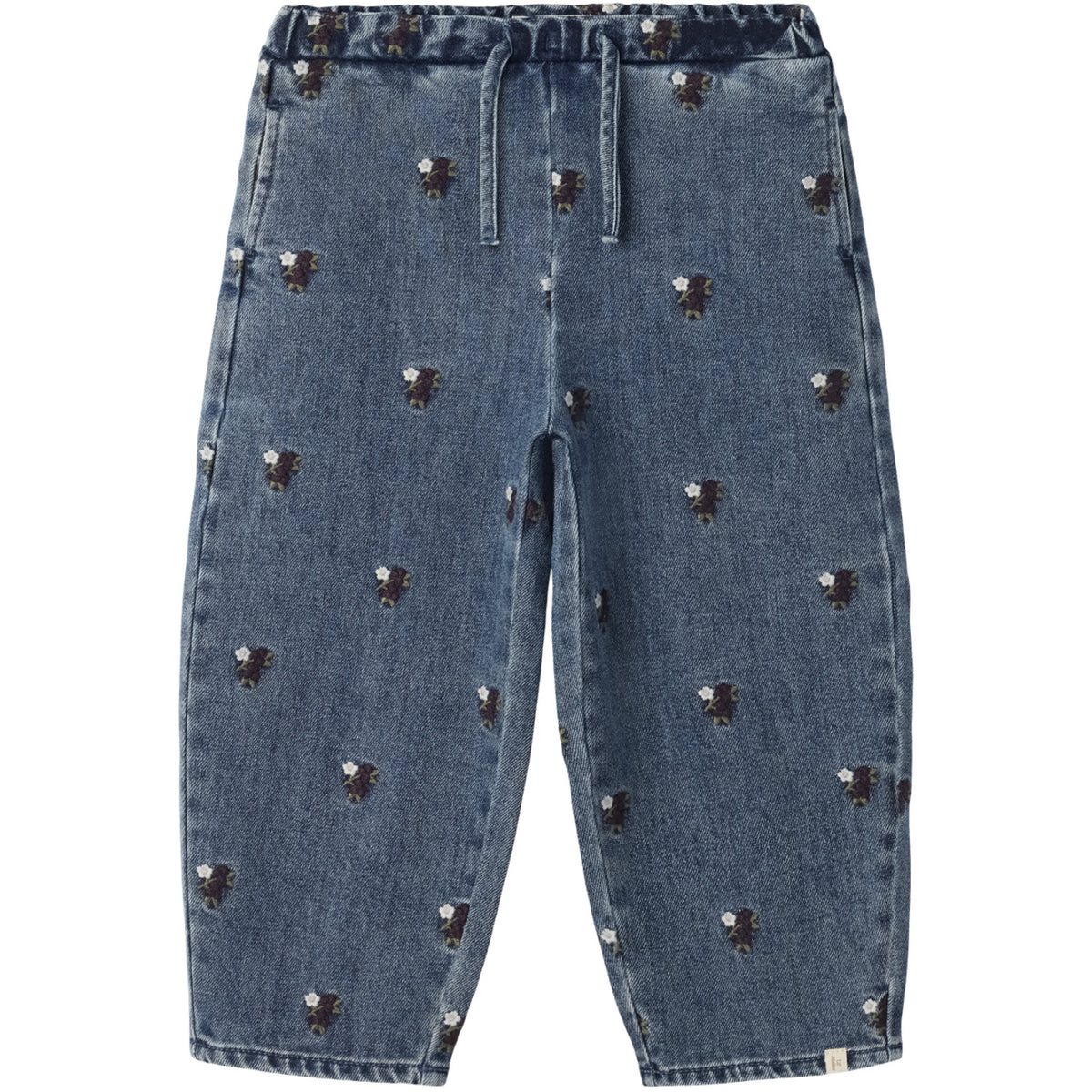 Lil'Atelier Dark Blue Denim Flower Emb Nmfroberta Barrel Dnm Jeans 6288-Se Lil