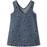Lil'Atelier Dark Blue Denim Flower Emb Nmfroberta Dnm Spencer 6288-Se Lil