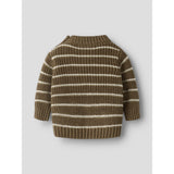 Lil'Atelier Teak Turtledove / Kelp Nbmemlen Rio Ls Strikk Stripe Lil
