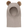 Huttelihut Camel Melange Balaclava Windstop W. Pompoms