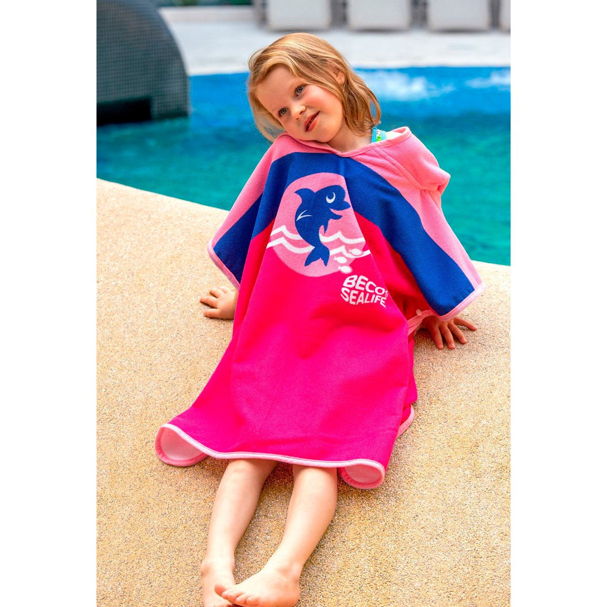 BECO Pink BECO-SEALIFE® Barn poncho 3