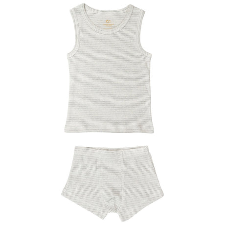 COPENHAGEN COLORS Grey Stripe Tank-Topp And Bokser shorts Striped