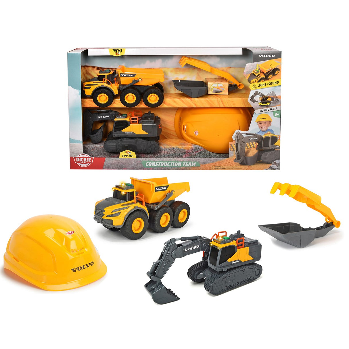 Dickie Leker Volvo Construction Playset