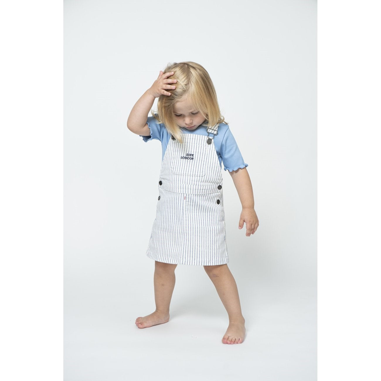 Sofie Schnoor Blue Striped Overall Dress 2