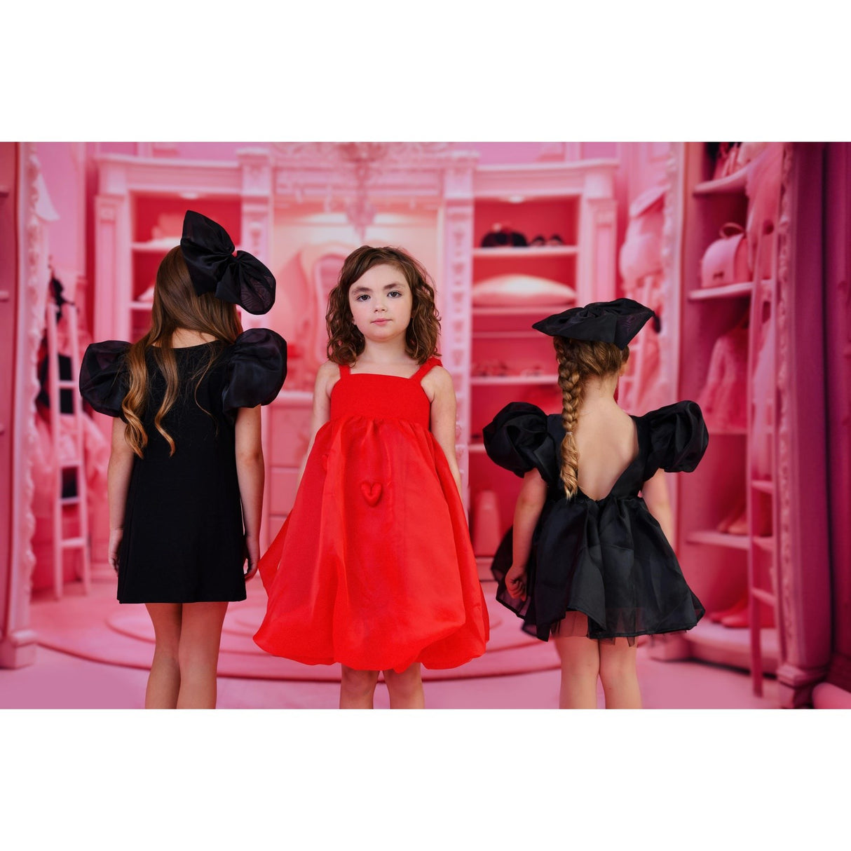 Dolly by Le Petit Tom Black Dolly World Big Organza Hår Sløyfe